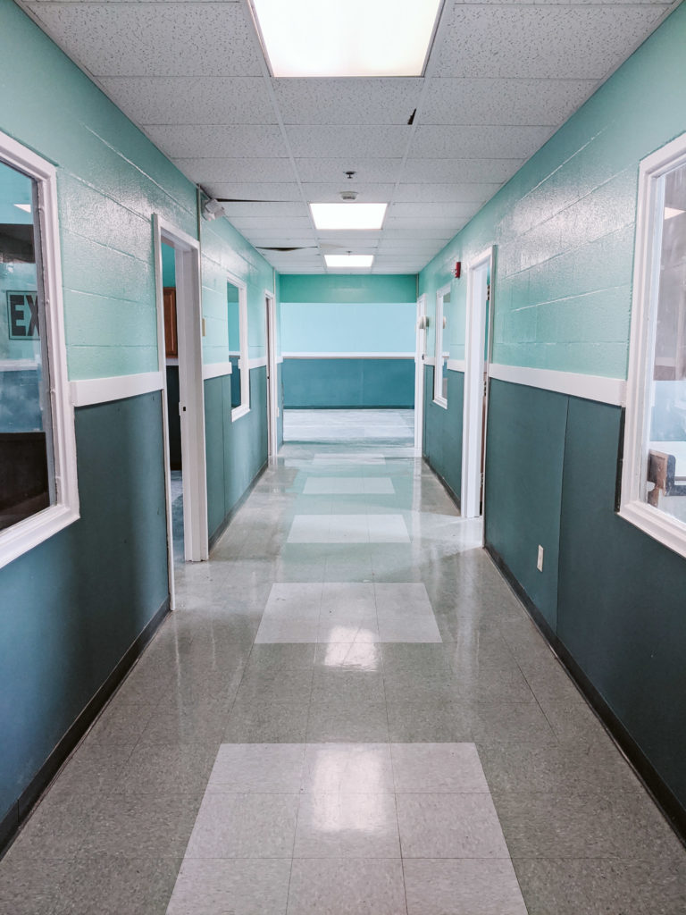Hallway leading to classrooms